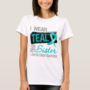 T-shirt Je porte le ruban turquoise pour mon Cancer