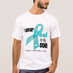 T-shirt Je porte le ruban turquoise pour mon fils