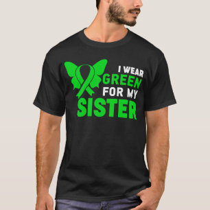 T-shirt Je Porte Le Ruban Vert Soeur Dwarfisme Sensibilisa
