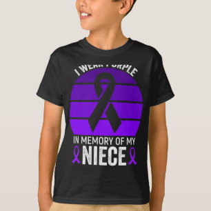 T-shirt Je porte le ruban violet pour la sensibilisation a