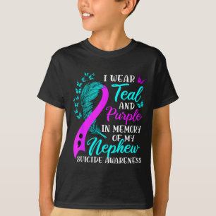 T-shirt Je porte le sarcelle violet en mémoire du suicide