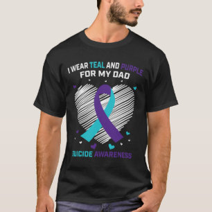 T-shirt Je porte le Turquoise et le pourpre pour le père d