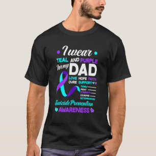 T-shirt Je Porte Le Turquoise Et Le Violet Pour Mon Père P