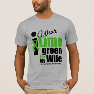 T-shirt Je porte le vert de chaux pour mon épouse
