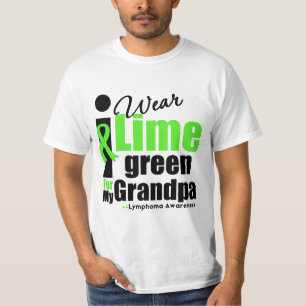T-shirt Je porte le vert de chaux pour mon grand-papa