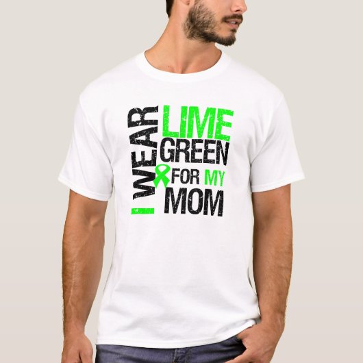 T-shirt Je porte le vert de chaux pour mon lymphome de (Devant)