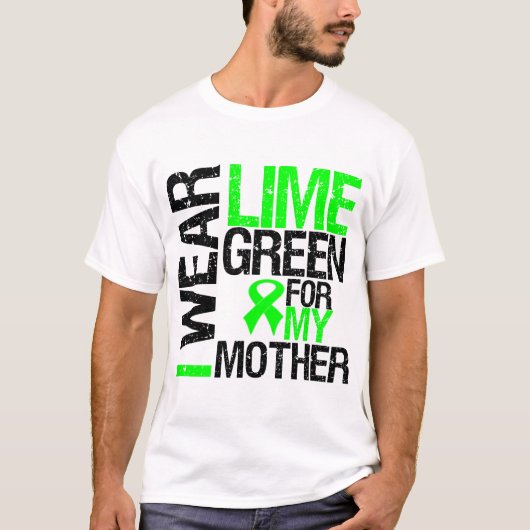 T-shirt Je porte le vert de chaux pour mon lymphome de (Devant)