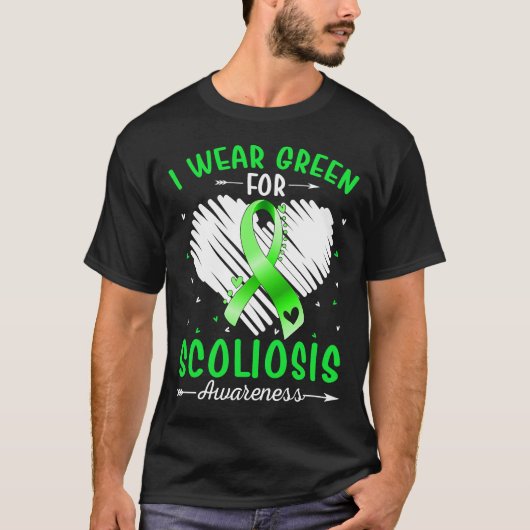 T-shirt Je Porte Le Vert Pour La Sensibilisation À La SCOL (Devant)