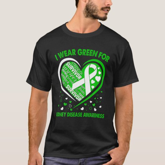T-shirt Je Porte Le Vert Pour La Sensibilisation Aux Malad (Devant)