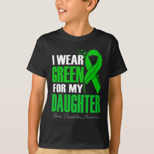 T-shirt Je Porte Le Vert Pour Ma Fille Handicap Du Cerveau