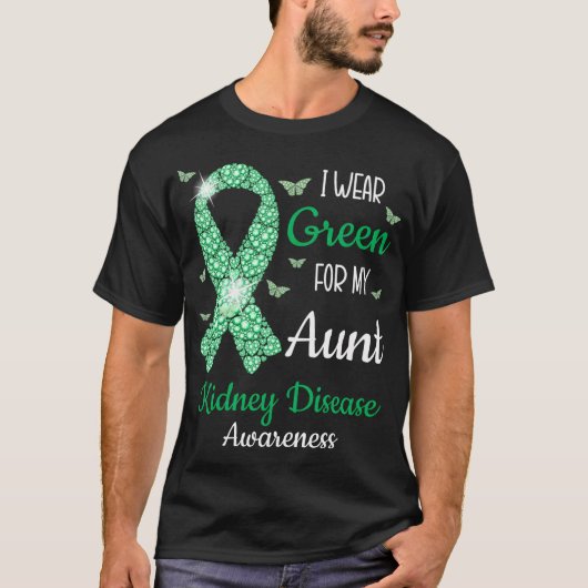 T-shirt Je Porte Le Vert Pour Ma Tante Sensibilisation Aux (Devant)