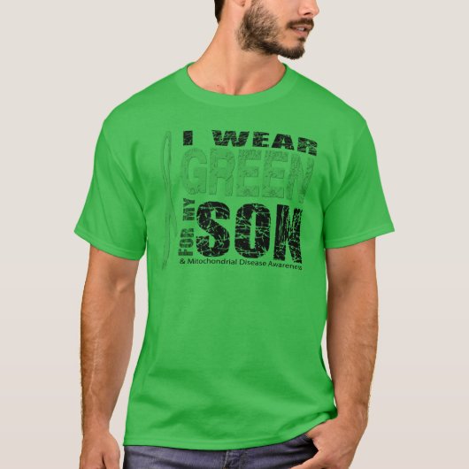 T-shirt Je porte le vert pour mon fils (Devant)