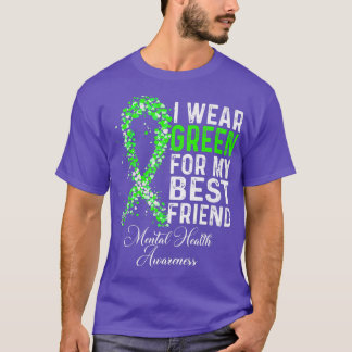T-shirt Je Porte Le Vert Pour Mon Meilleur Ami En Santé Me