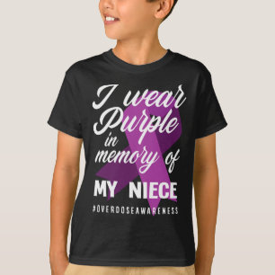 T-shirt Je Porte Le Violet En Mémoire De Ma Nièce Overdose