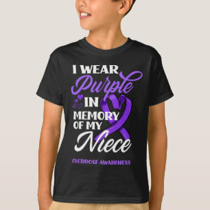 T-shirt Je Porte Le Violet En Mémoire De Ma Nièce Surdose