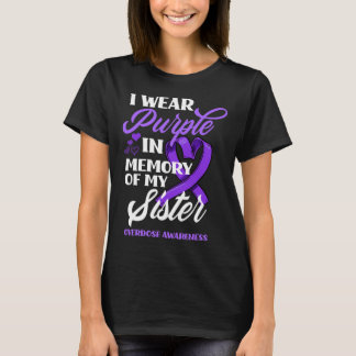 T-shirt Je Porte Le Violet En Mémoire De Ma Soeur À L'Époq