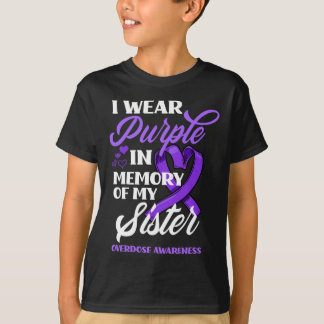 T-shirt Je Porte Le Violet En Mémoire De Ma Soeur À L'Époq
