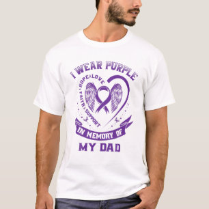 T-shirt Je Porte Le Violet En Mémoire De Mon Père Alzheime