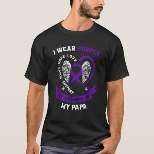T-shirt Je porte le violet en mémoire de Papa Alzheimers A