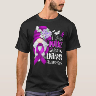 T-shirt Je Porte Le Violet Pour L'Épilepsie Sensibilisatio