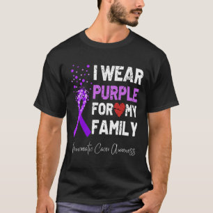 T-shirt Je Porte Le Violet Pour Ma Famille Cancer Pancréat