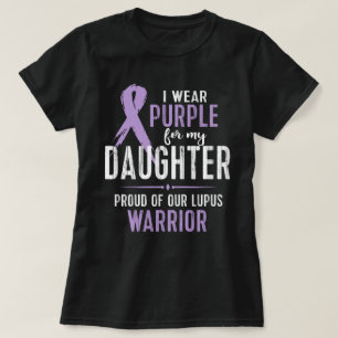 T-shirt Je porte le violet pour ma fille fière de notre l