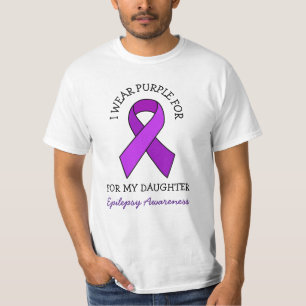 T-shirt Je porte le violet pour ma fille Sensibilisation
