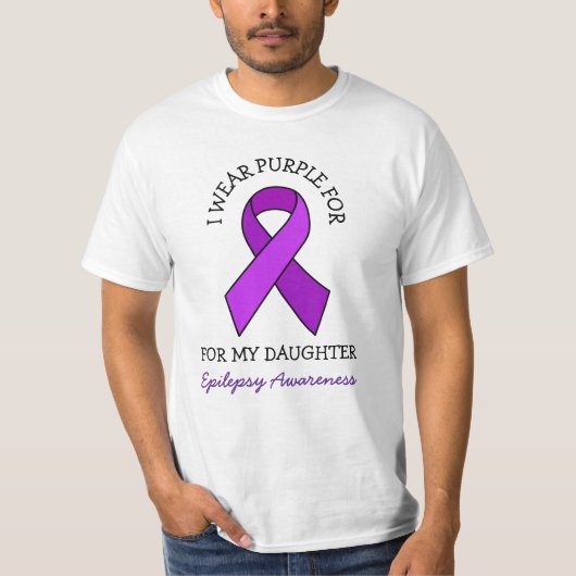 T-shirt Je porte le violet pour ma fille | Sensibilisation (Devant)