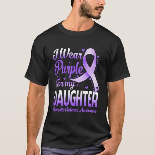 T-shirt Je Porte Le Violet Pour Ma Fille Violences Domesti (Devant)