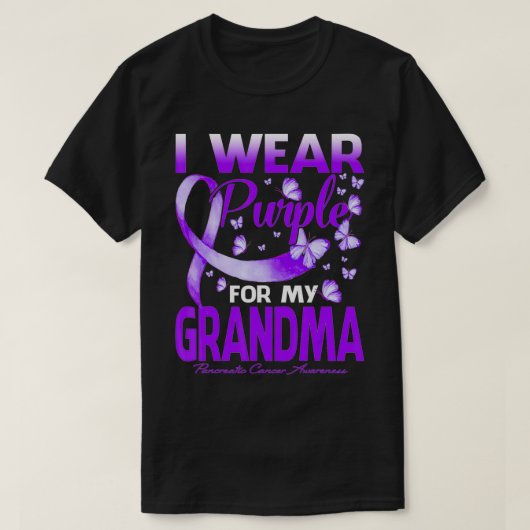 T-shirt Je Porte Le Violet Pour Ma Grand-Mère Cancer Pancr (Design devant)