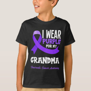 T-shirt Je Porte Le Violet Pour Ma Grand-Mère Cancer Pancr