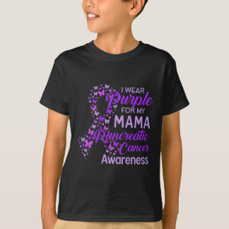 T-shirt Je Porte Le Violet Pour Ma Mama Cancer Du Pancréat