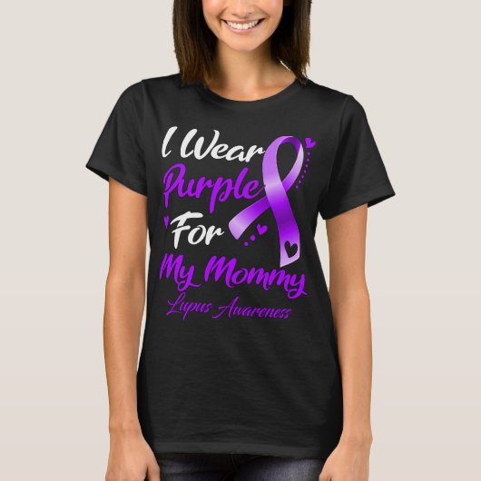 T-shirt Je Porte Le Violet Pour Ma Maman Lupus Sensibilisa (Devant)