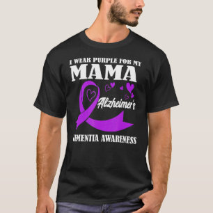 T-shirt Je porte le violet pour ma mère Alzheimer's Dement