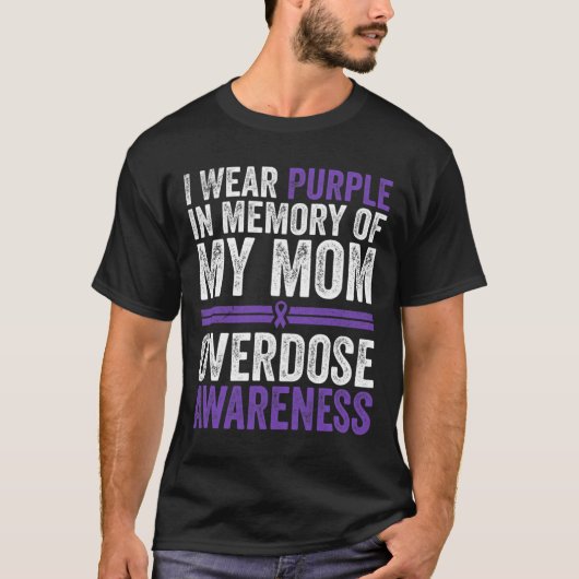 T-shirt Je Porte Le Violet Pour Ma Mère Conscience De L'Ov (Devant)