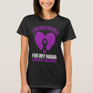 T-shirt Je Porte Le Violet Pour Ma Nana Alzheimer Sensibil