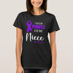 T-shirt Je porte le violet pour ma nièce pour la sensibili