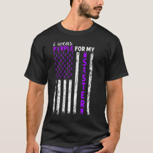 T-shirt Je Porte Le Violet Pour Ma Soeur Cancer Pancréatiq