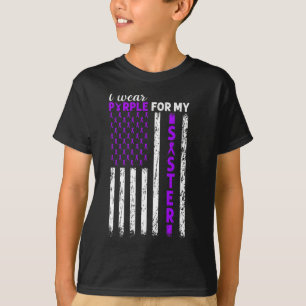 T-shirt Je Porte Le Violet Pour Ma Soeur Cancer Pancréatiq