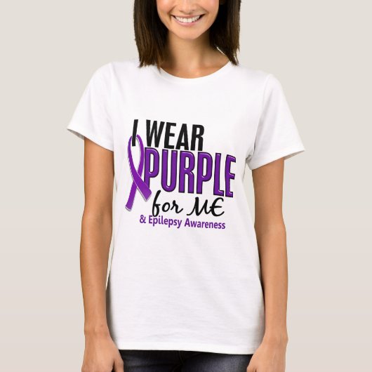 T-shirt Je Porte Le Violet Pour Moi 10 Épilepsie (Devant)