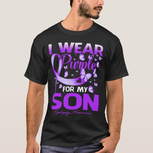 T-shirt Je Porte Le Violet Pour Mon Fils Sensibilisation À (Devant)