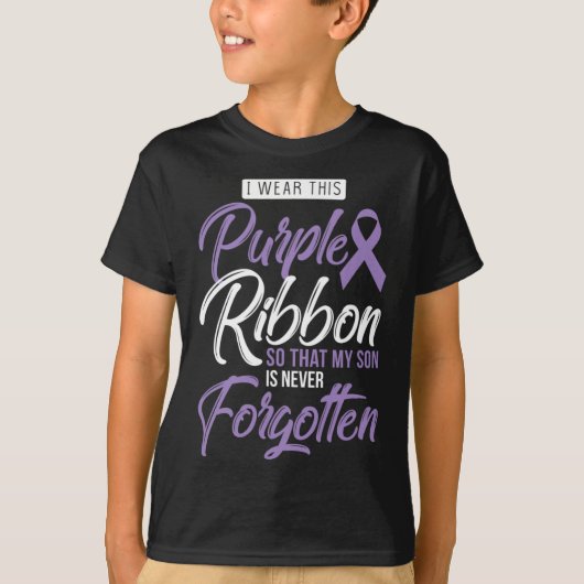 T-shirt Je Porte Le Violet Pour Mon Fils Sensibilisation I (Devant)