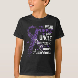 T-shirt Je Porte Le Violet Pour Mon Oncle Cancer Pancréati