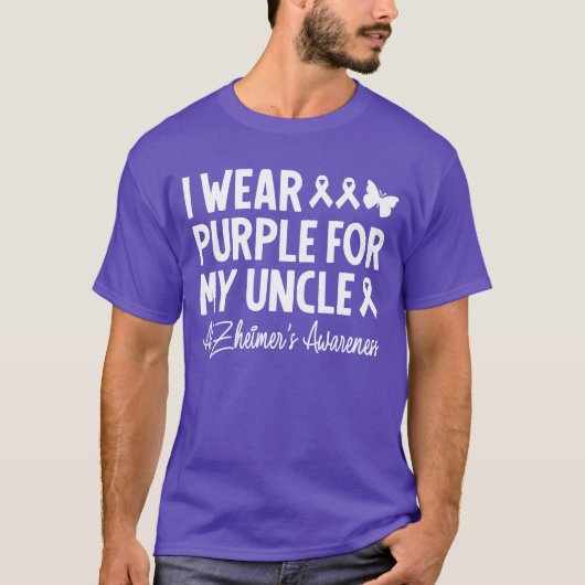 T-shirt Je porte le violet pour mon oncle La sensibilisati (Devant)