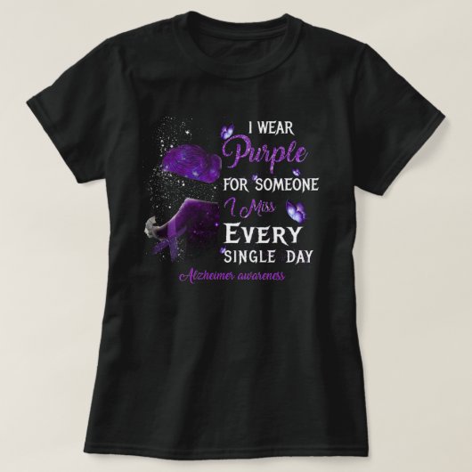 T-shirt Je Porte Le Violet Pour Quelqu'Un Que Je Manque Ch (Design devant)