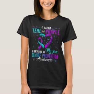 T-shirt Je Porte Le Violet Turquoise Pour Mon Fils Prévent