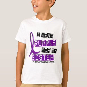 T-shirt Je porte l'épilepsie pourpre de soeur