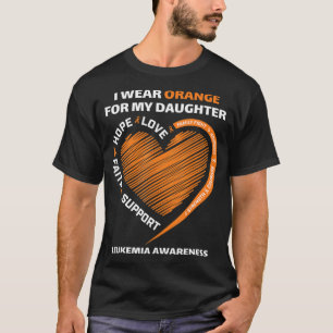 T-shirt Je porte l'orange pour ma fille Sensibilisation à 