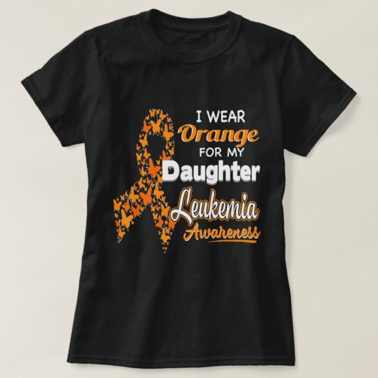 T-shirt Je porte l'orange pour ma fille Sensibilisation à (Design devant)