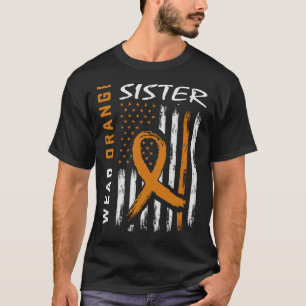 T-shirt Je Porte L'Orange Pour Ma Soeur Leucémie